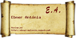 Ebner Antónia névjegykártya